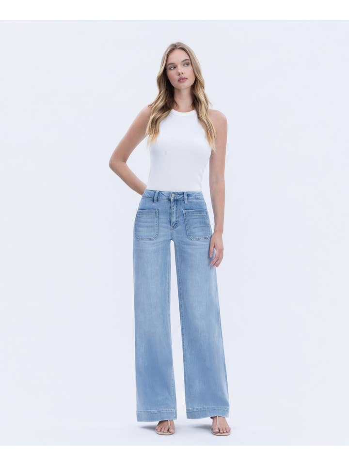 DIGNITY HIGH RISE WIDE TROUSER JEANS F5764N for wholesale on Faire3