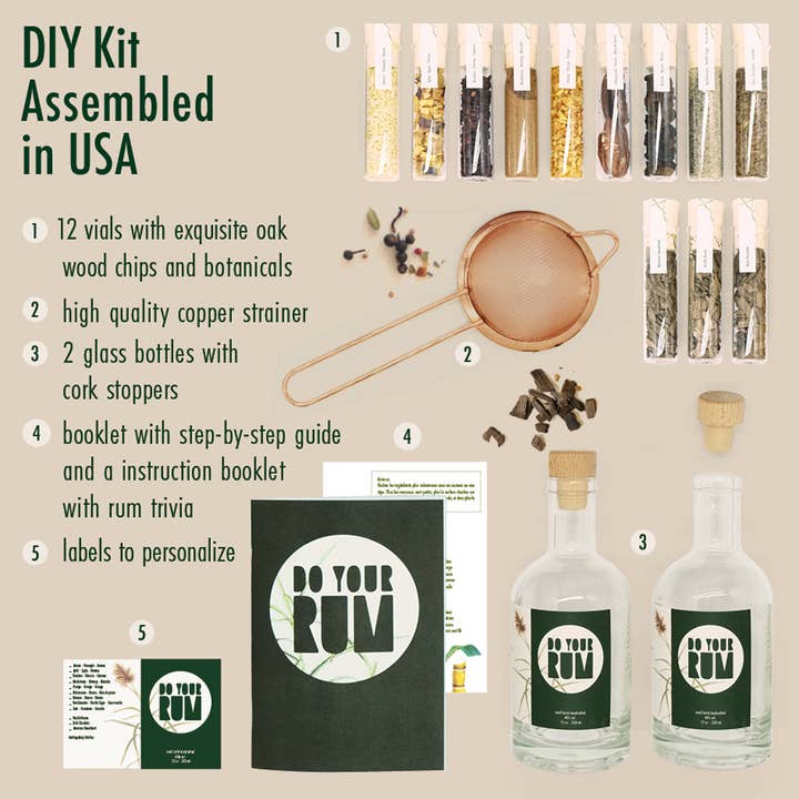 Craftly - Wholesale DIY Drink Kit - DO YOUR RUM | Rum Making Kit | DIY Adult Gift Kits | 1