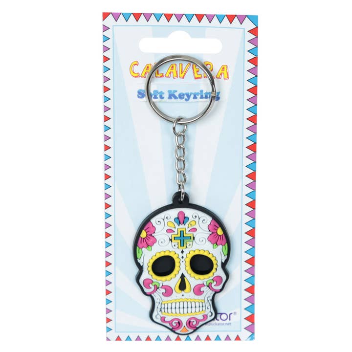 Puckator Ltd - Wholesale Keychain - Unisex - Day of the Dead Skull PVC Keyring2