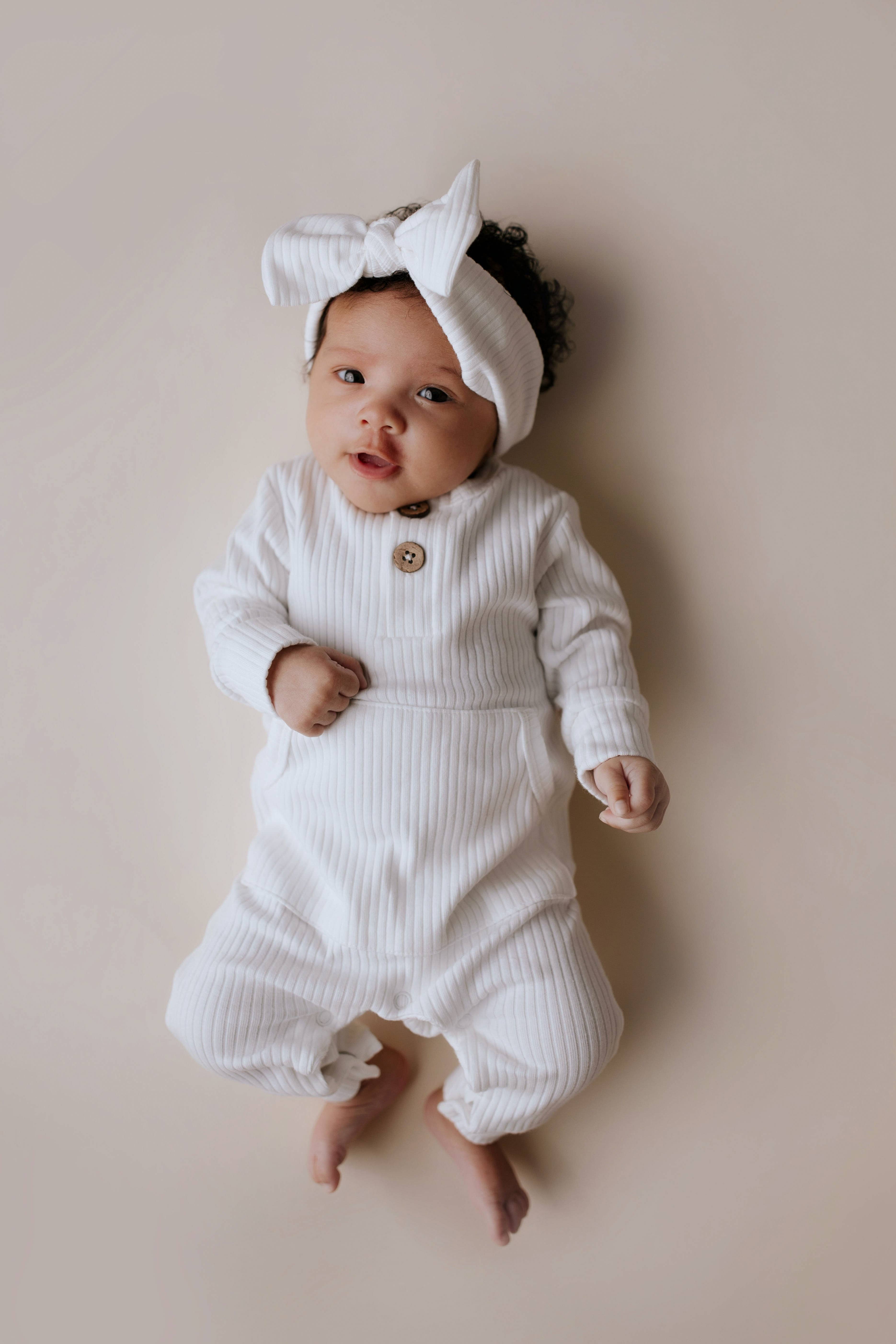 Three Little Tots - Wholesale Jumpsuit - Baby - Baby Ribbed Playsuit with Pockets and Bow20