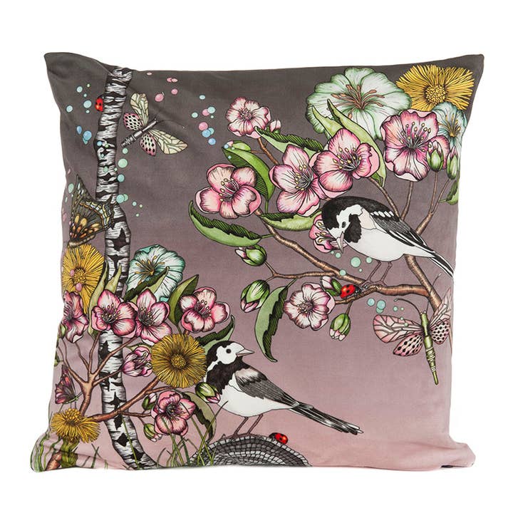 Nadja Wedin design - Venta al por mayor Funda de cojín - Funda de cojín 20x20” (48x48 cm) Wagtails Spring1