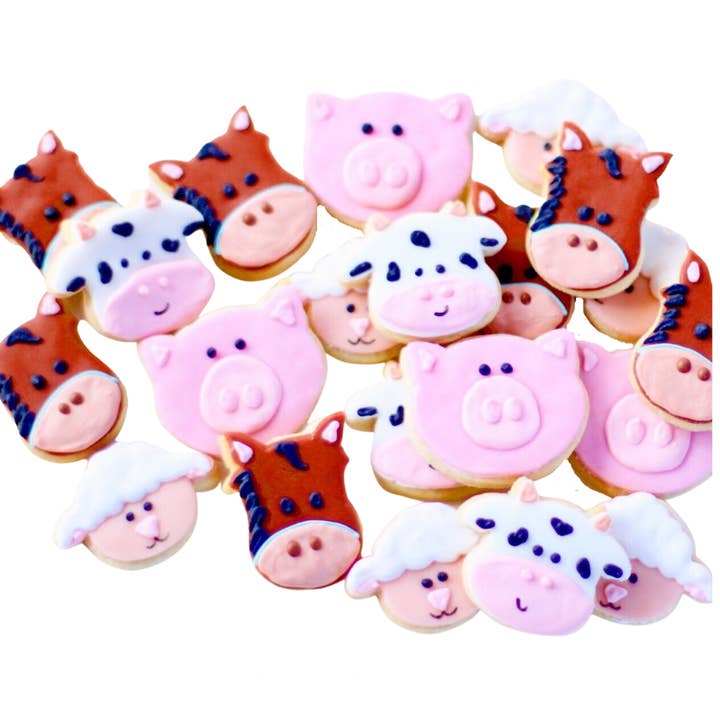 Sweet Sanctions LLC - Wholesale Cookie - Fancy Mini Farm Animal Cookie Set