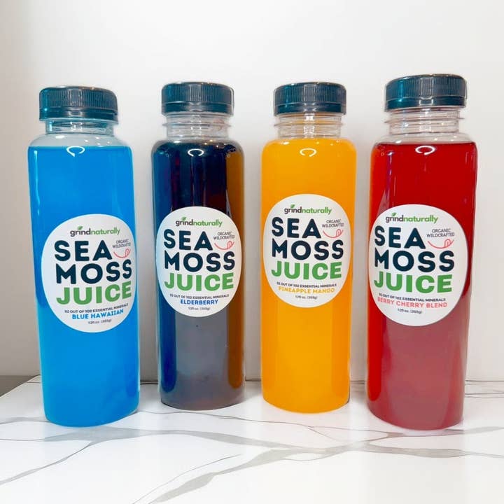 Sea Moss Infused Juice Pack - Organic Antioxidant Wellness Juice With Vital Nutrients for wholesale by Grind Naturally Organics