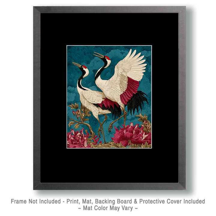 Mowbi - Wholesale Art Print - Utsukushī Cranes Japanese Pop Art Print - 8"x10" Artwork for 11"x14" Frame1