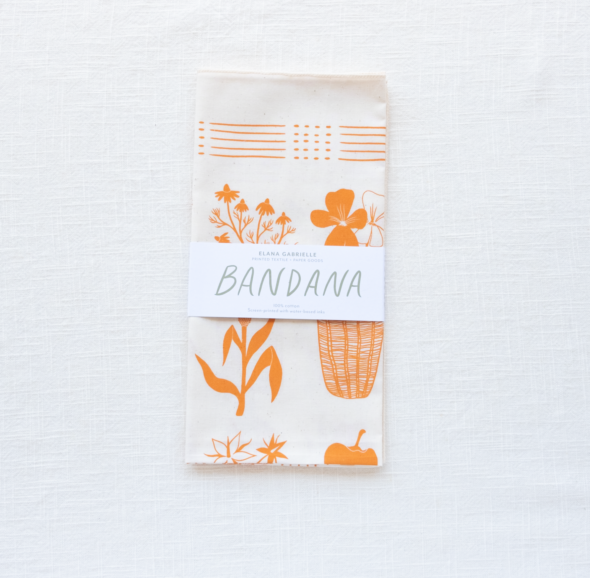 Elana Gabrielle - Wholesale Bandana - Women's - Forage Bandana - Screenprinted Cotton, Market Vegetables5