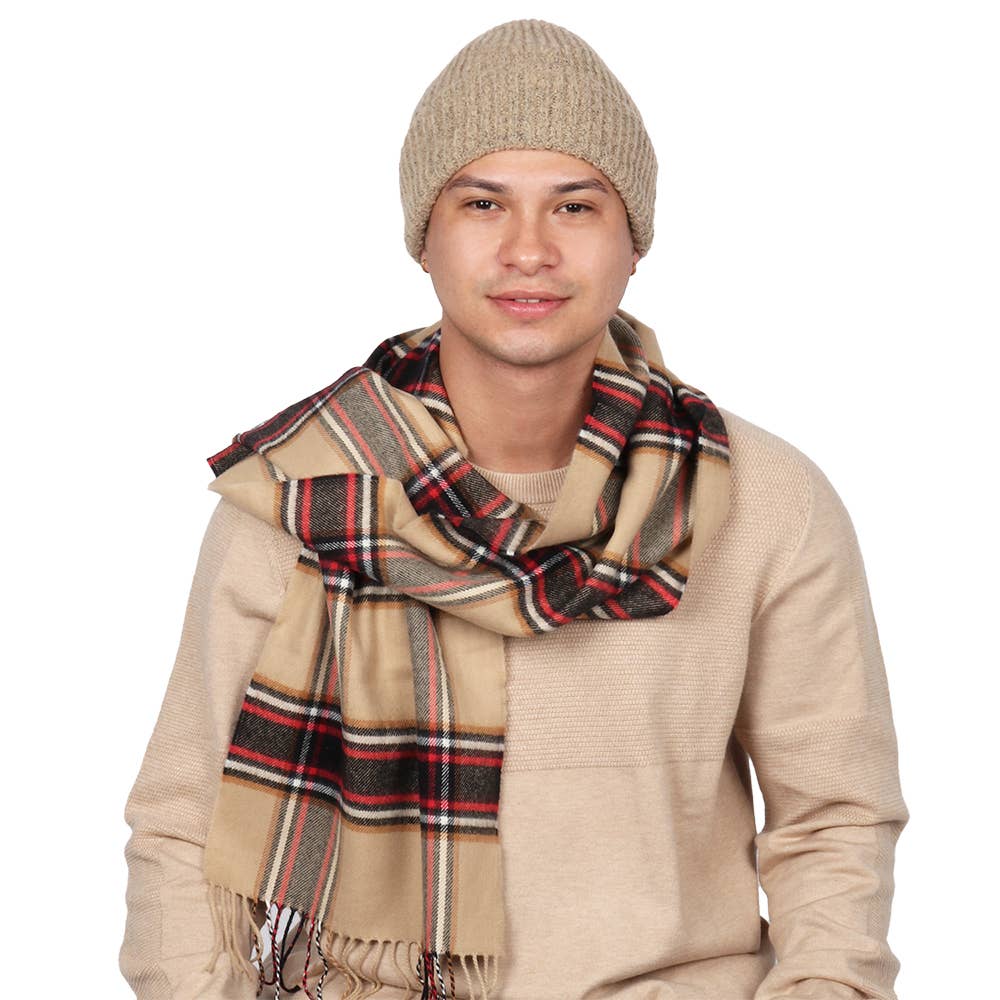 David And Young - Wholesale Beanie - Unisex - Holiday Soft Knit Cuffed Beanie + Vegan Cashmere Scarf SET12
