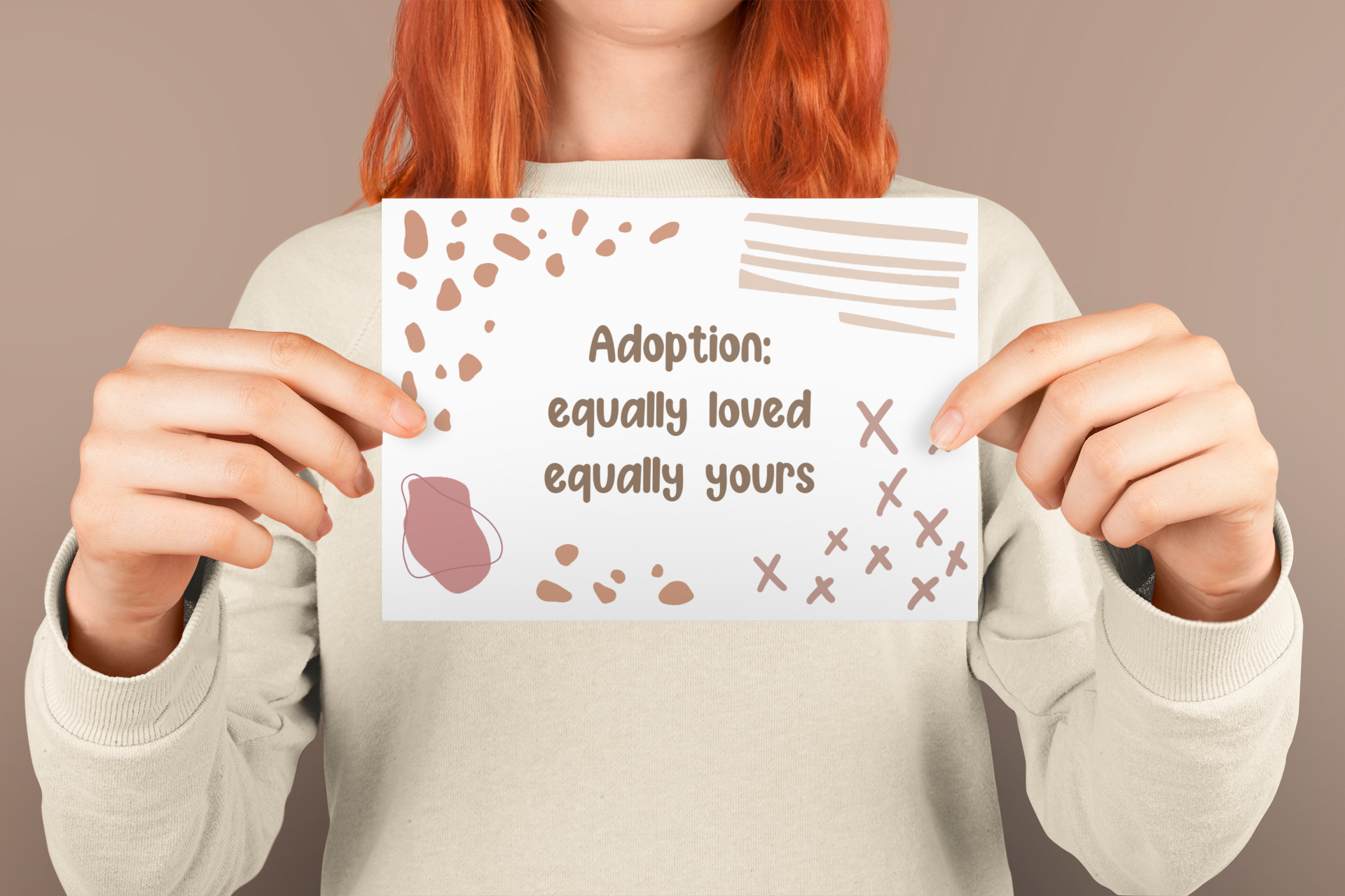 Paperleaf Studios – wholesale Babykort – Adoptionskort: 'Lika älskad, Lika din '0