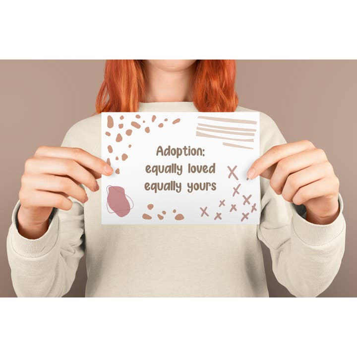 Paperleaf Studios - Wholesale Baby Card - Adoption Card: 'Equally Loved, Equally Yours'