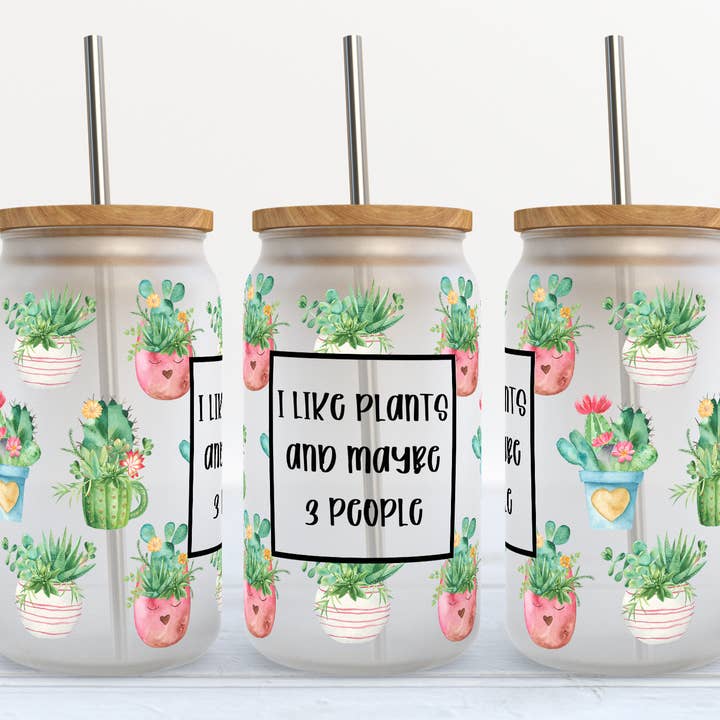 Jeg kan godt lide planter og måske 3 People Glass Tumbler for engroshandel hos The Potted Oasis
