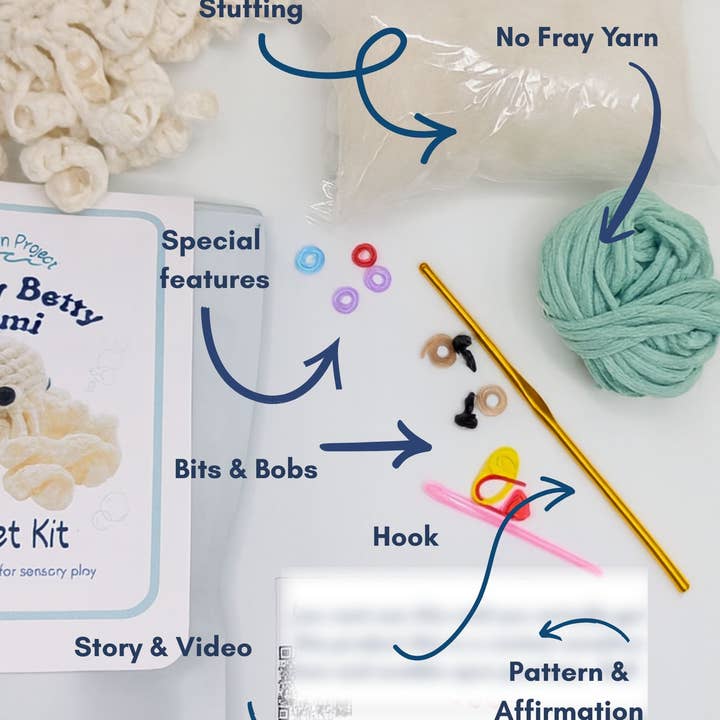 A. Parlin Project LLC - Wholesale Knitting/Crochet Supplies - Crabby Chuckles (red) Sensory Friendly Crochet Kit – Level 22