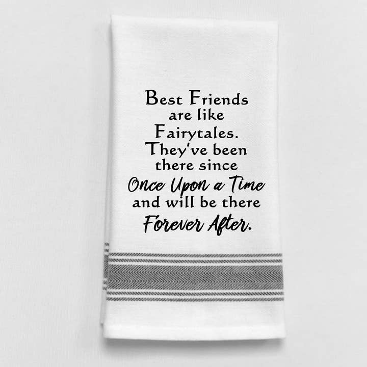BB-B-85 White Kitchen Towel "Best friends are like..." for wholesale by Wild Hare Designs