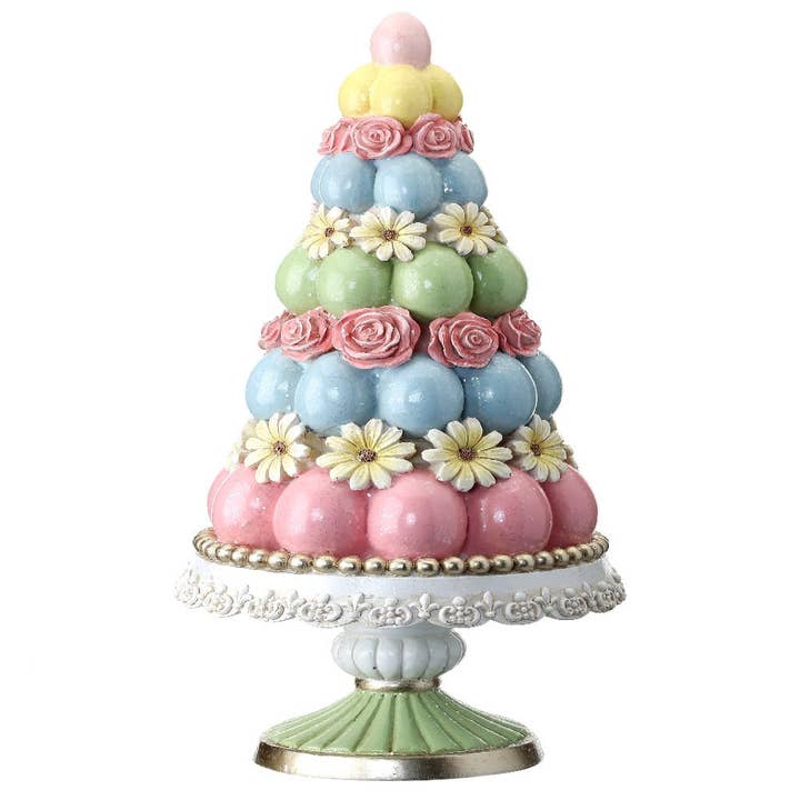 14.25" Pastel Easter Egg Topiary Tree – Decorative Spring Centerpiece with Flowers for wholesale by RC Home Decor