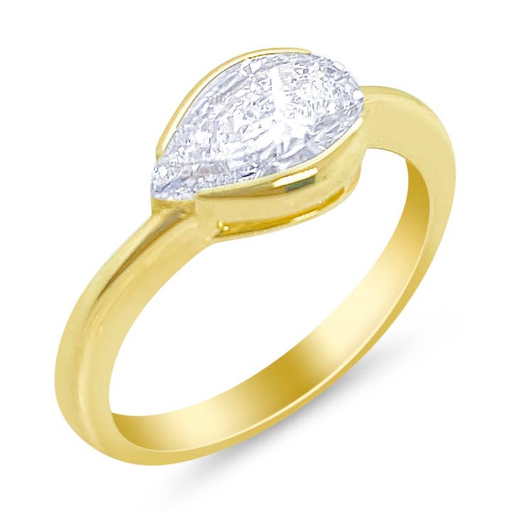 Pæreformet ring | 1 ct LAB diamant for engroshandel hos Meira T