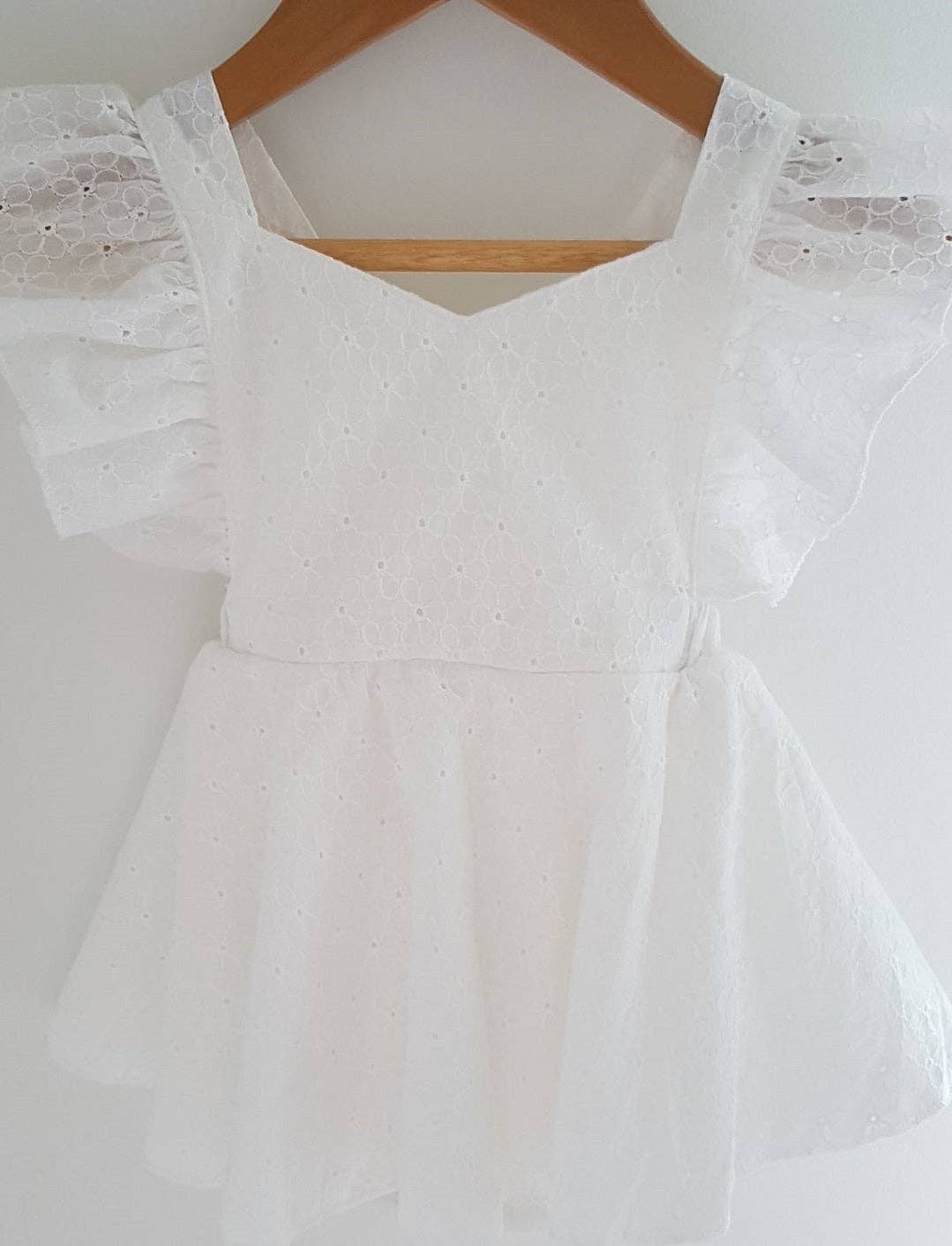 Maman - Wholesale Jumpsuit – Baby - Vivian Embroidered White Cotton Baby Girl Romper4