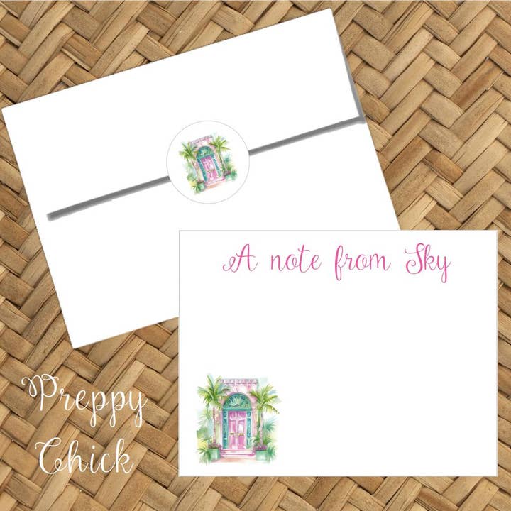 Juego de Tarjetas de Notas Personalizadas de Puerta Estilo Preppy Palm Beach para venta al por mayor de Moman Sales, Inc.