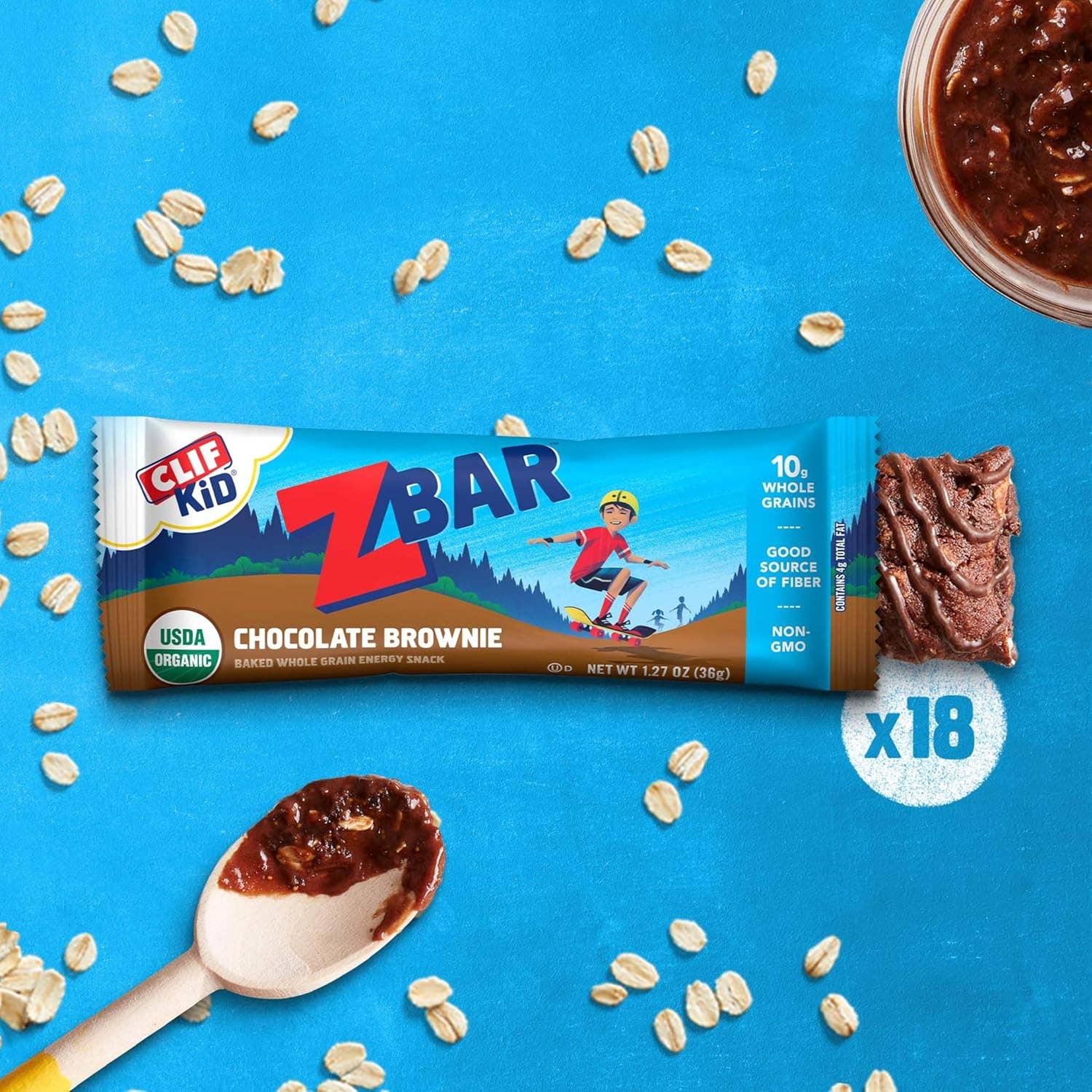 Snacky Candy - Wholesale Snack Bar - Clif Kid ZBAR Choco Brownie 1.27oz 18 count4