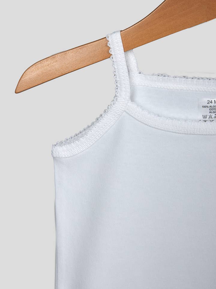 white Cotton Plain Strap Bodysuit B01/1 for wholesale on Faire