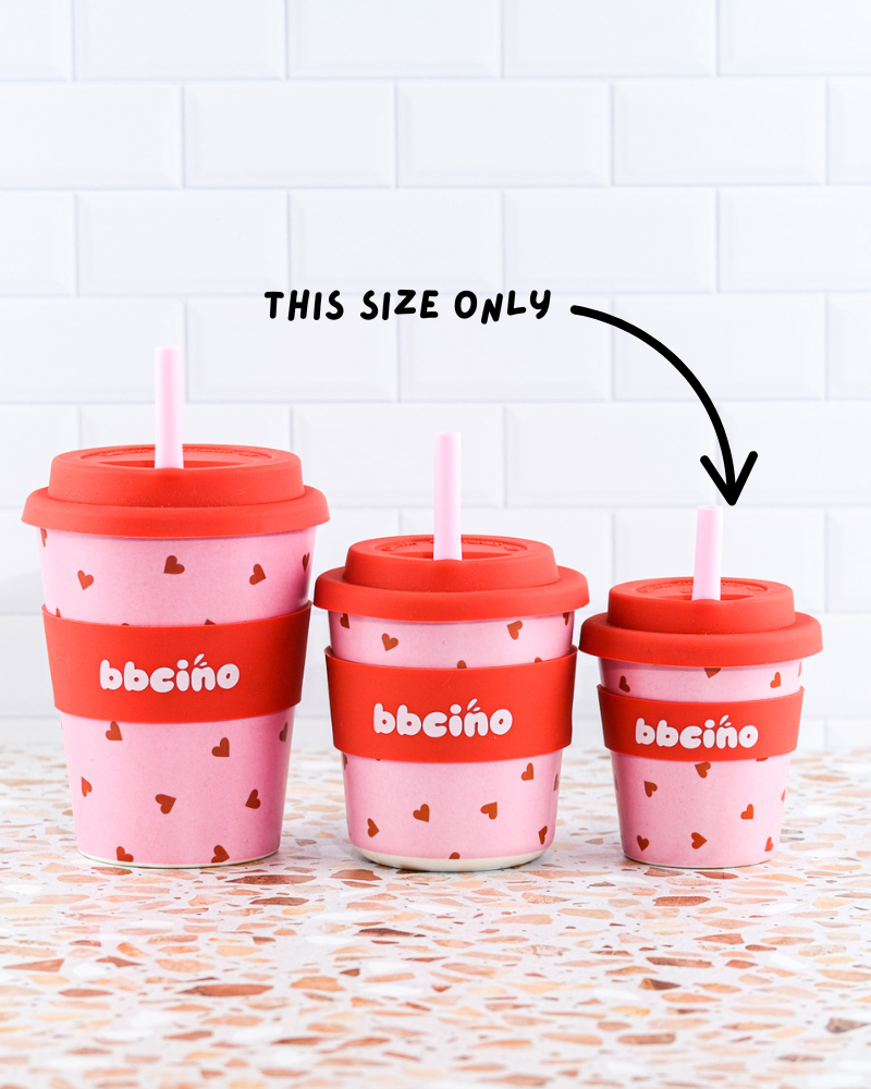 BBcino - Vente Verre/tasse – enfant et bébé - Tasse Babycino Sweetheart - 120 ml (PAILLE INCLUSE)2