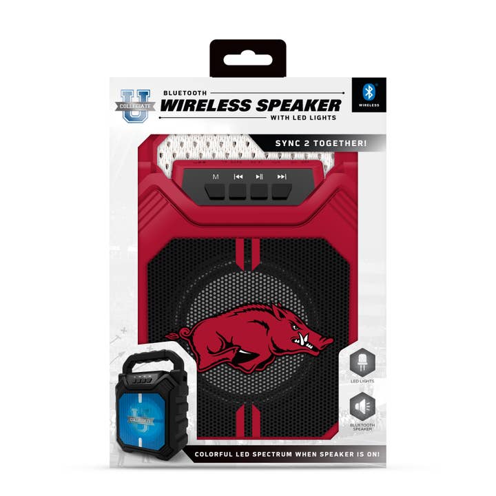 Prime Brands Group - Wholesale Speakers - NCAA Arkansas Razorbacks Shockbox XL2 Bluetooth Speaker2