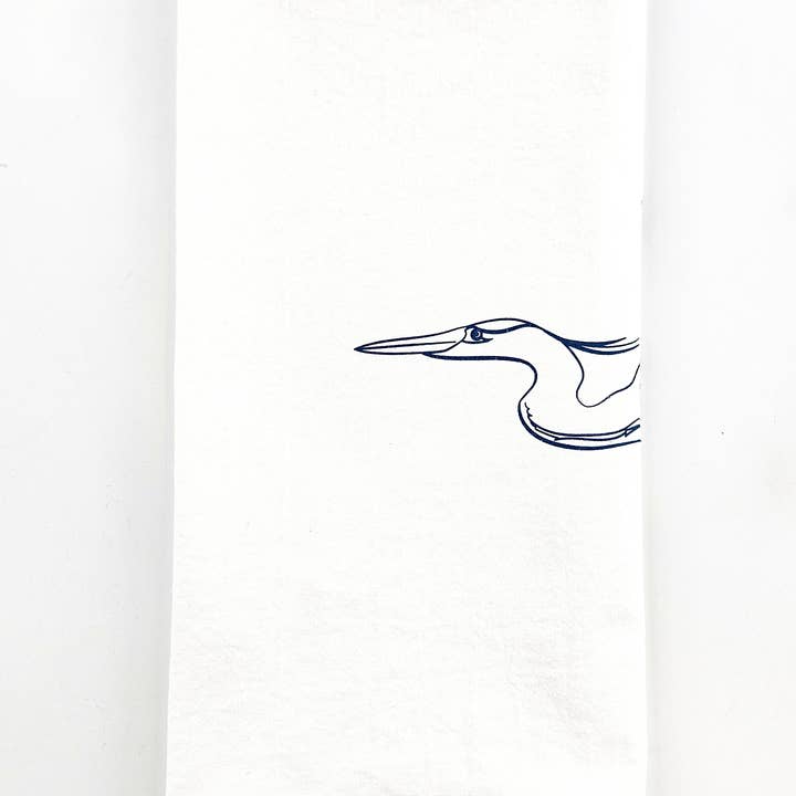 Great Blue Heron River Pterodactyl Tea Towel for wholesale by Allegheny Outfitters