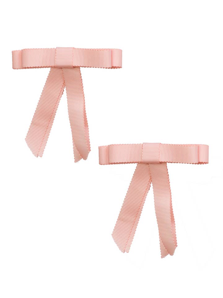 Grosgrain Bow Clip Set (2) - Moonstone for wholesale by Project 6 NY Kids