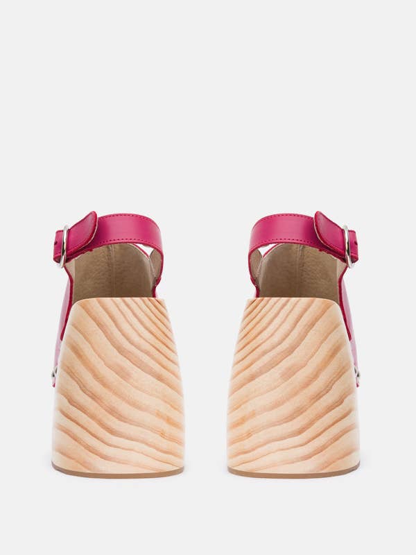 Kaltur - Wholesale Platform Heels - Women's - AMBER WOODEN PINK LEATHER KALTUR PLATFORM4