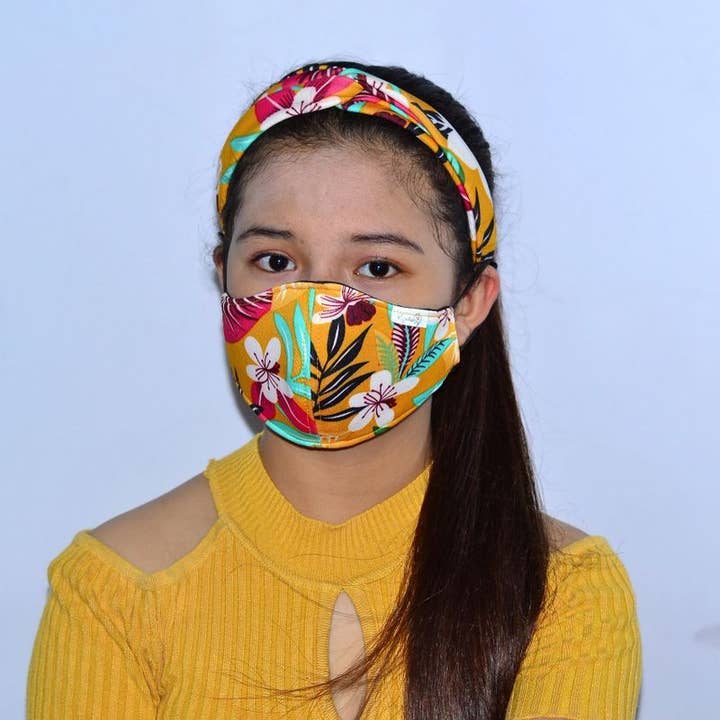 Kid Headband & Face Mask (Turmask & Turban) (Zaira) for wholesale by Ezolistic