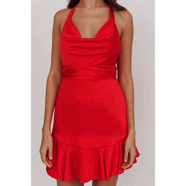 One and Only Collective - Vendita all'ingrosso Vestito - Donna - MINI ABITO CON SCOLLO ALL'AMERICANA E DRAPPEGGIO / 63258BC156