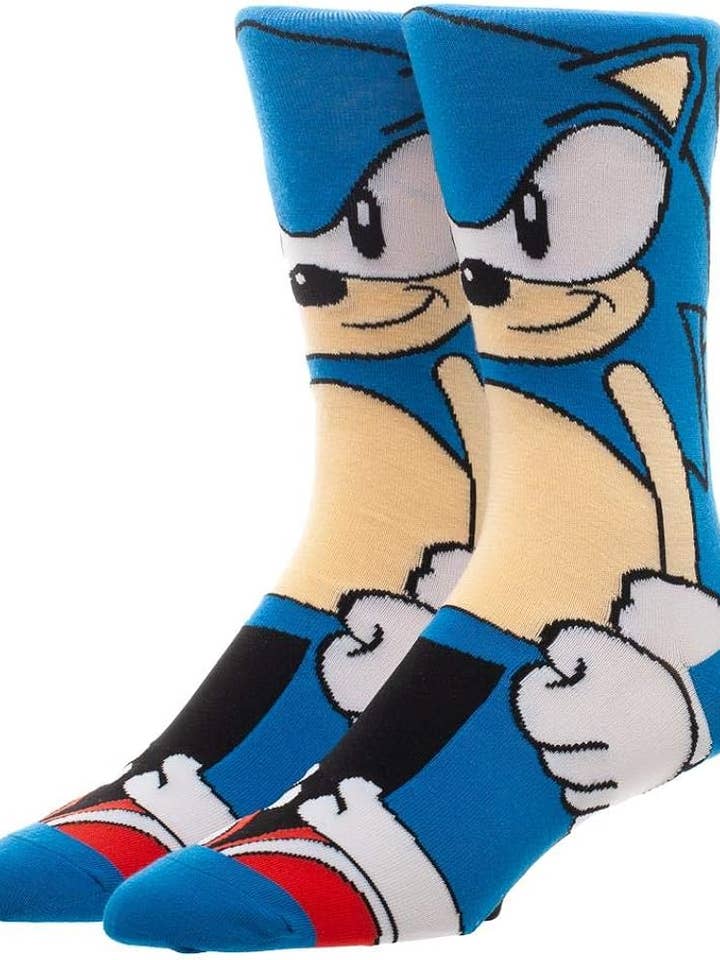 Bioworld Merchandising - Wholesale Socks - Men's - Sonic the Hedgehog Men's Animigos 360 Character Socks