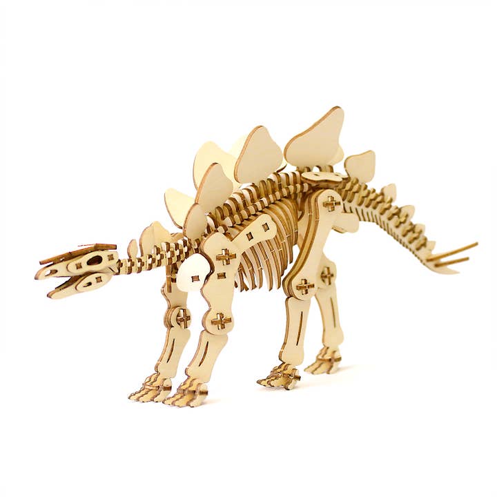 wa-gu-mi Stegosaurus Wooden 3D Puzzle Kit for wholesale by Magnote