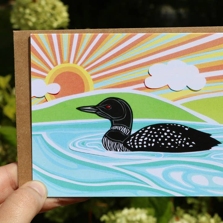 Loon Greeting Card for wholesale by Gnome Studio
