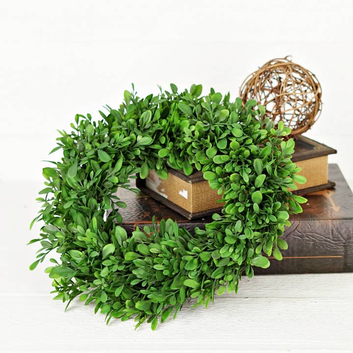 Impressive Enterprises, Inc. - Wholesale Wreath - 31781-12in(6.5) Wreath-Evergreen Boxwood8