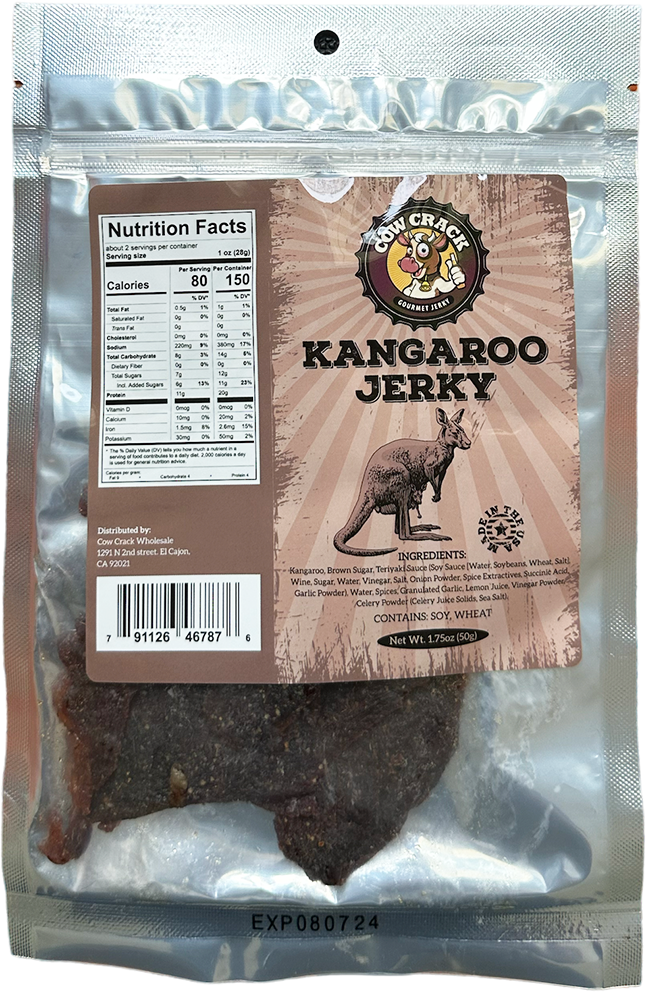 Cow Crack Wholesale - Vente Viande séchée - Cow Crack Kangourou Jerky 1,75 oz1