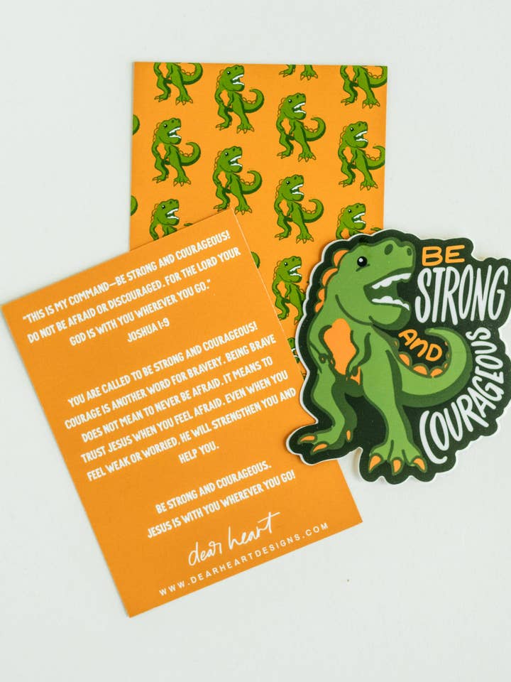 Pegatina Strong + Courageous I Pegatina cristiana I Regalo para venta al por mayor de Dear Heart