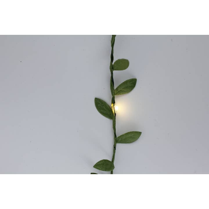 20 LED Green Leaf Fairy Lights Battery Operated - warm white for wholesale on Faire6