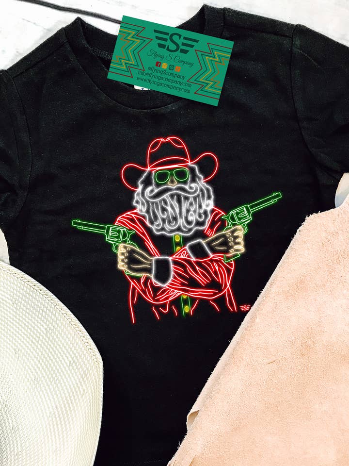 T-shirt Néon Hors-la-loi Père Noël pour Enfants pour la vente par Flying S Company