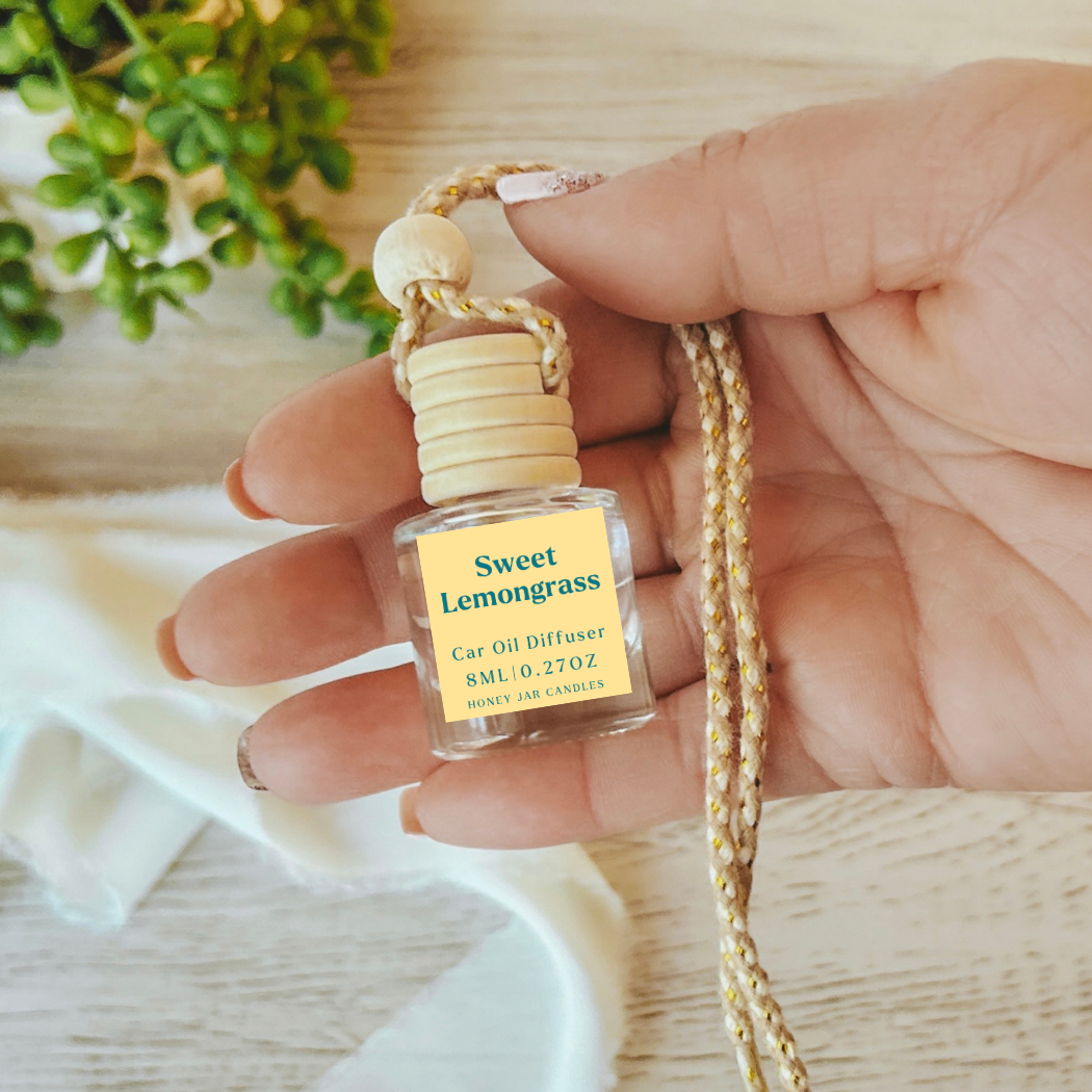 Honey Jar Creations - Wholesale Car Freshener - Unisex - Hanging Car Diffusers | Sweet Lemongrass | Made in USA1