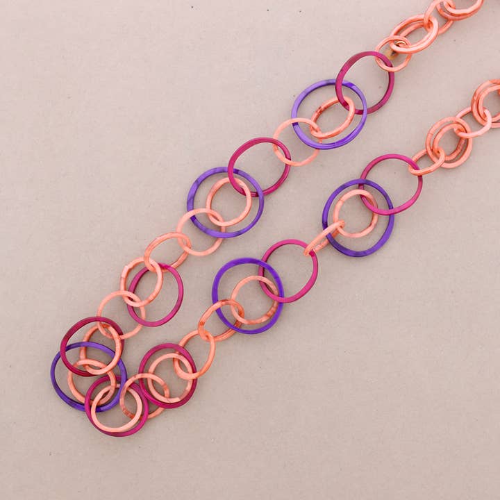 Sonata - Venta al por mayor Collares de cadenas y eslabones - Collar Largo Doble Eslabones Resina1