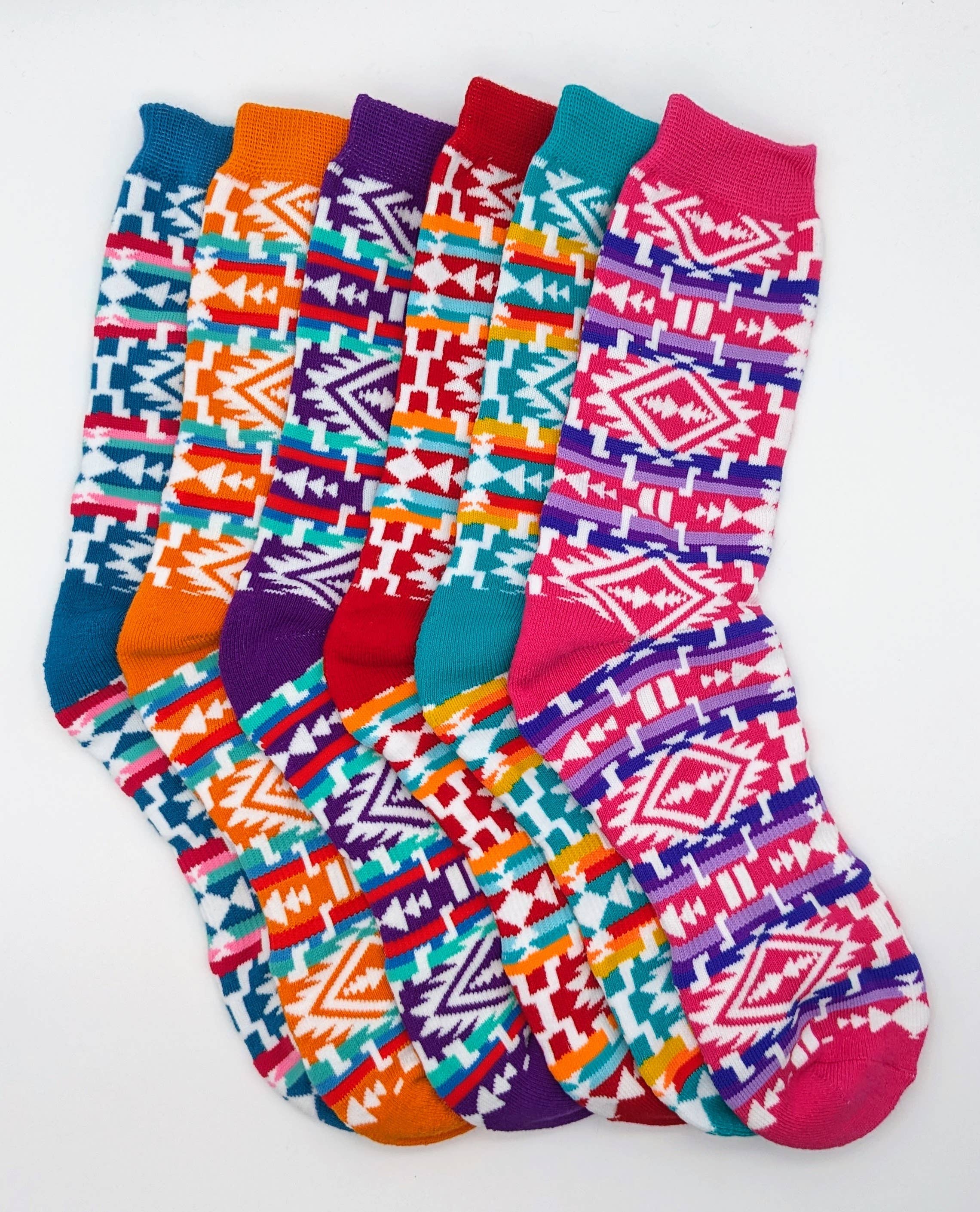 Flag Matrix Inc - Wholesale Socks - Unisex - Native Socks 9  - Sunset Tribal Design7