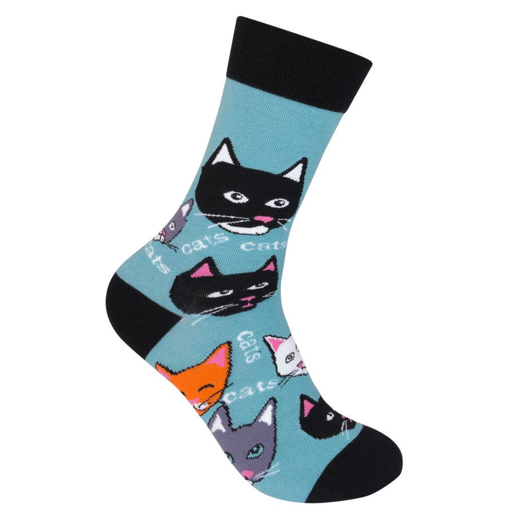 Funatic - About Face Designs - Nice Enough Merch Co - Vendita all'ingrosso Calzini - Unisex - Calzini Gatti Gatti Gatti | Per Amanti dei Gatti | Funatic7