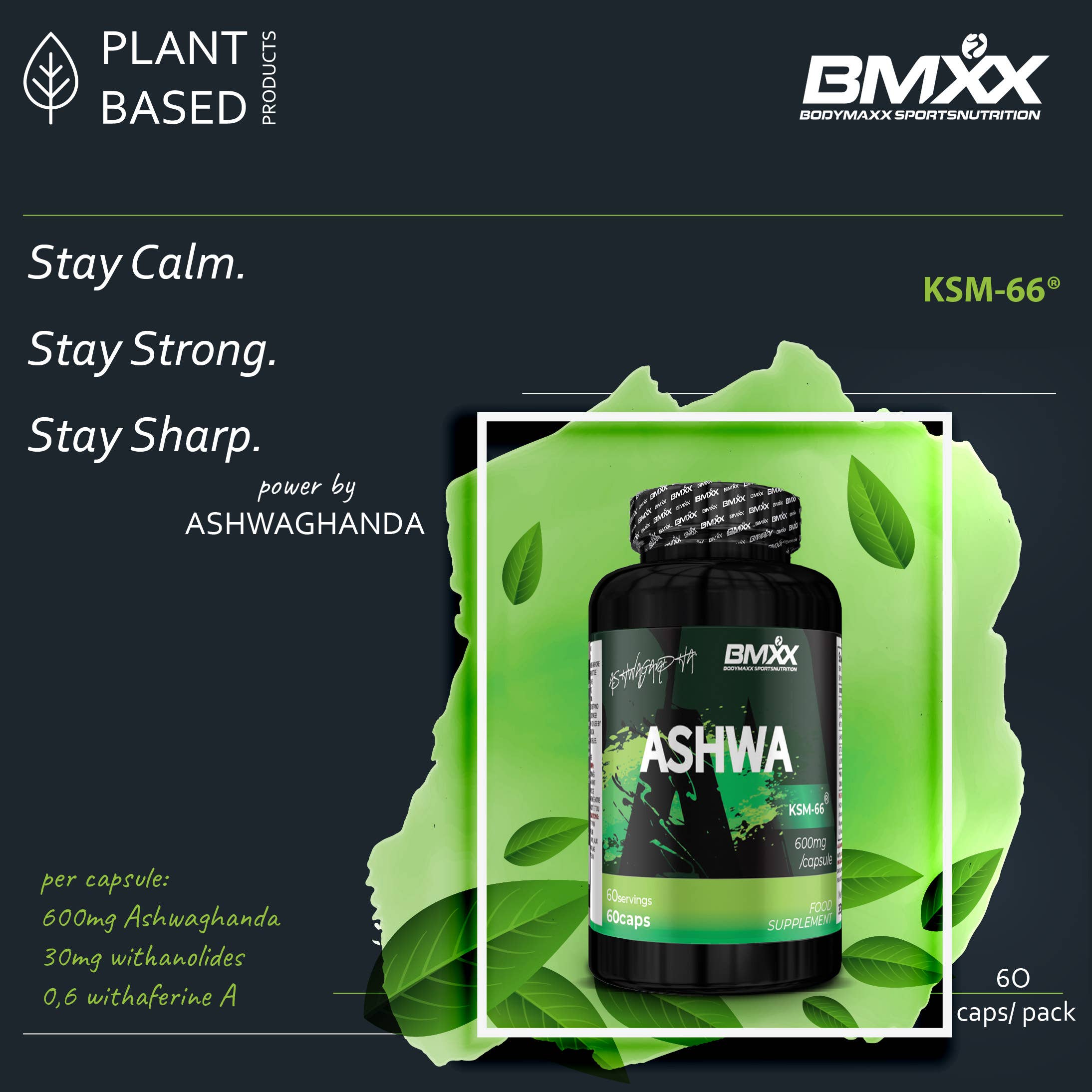 BMXX Sports Nutrition – wholesale Oral supplement/vitamin – ASHWAGHANDHA KSM-66®2