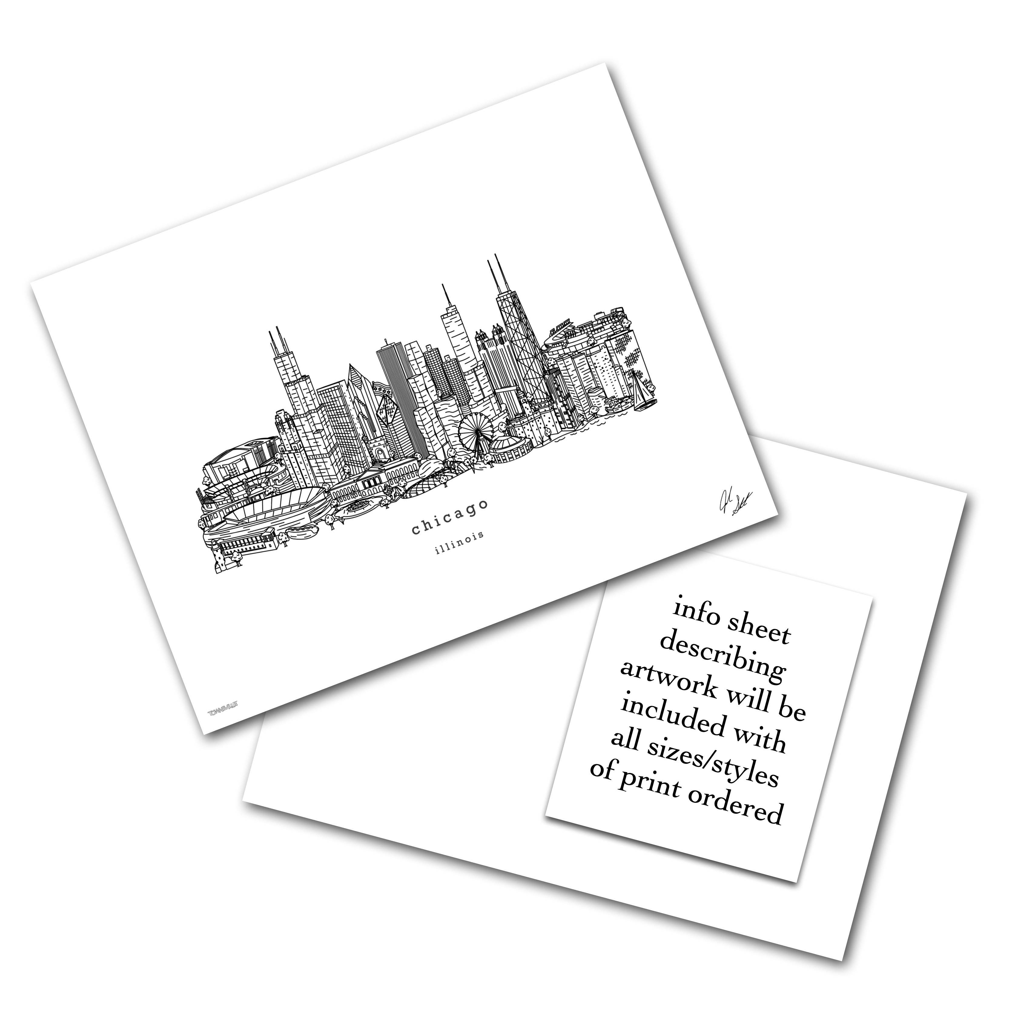 Townsville Art – Großhandel Kunstdruck – Chicago Illinois Minimalistische Wanddekor0