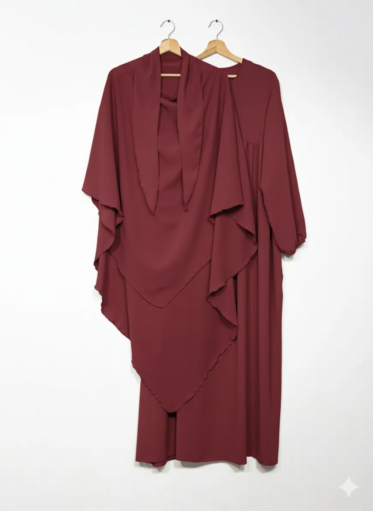 IDEAL OUTFIT - Wholesale Kaftan - Dames - 2-delige khimar en abaya set in jazzstijl ref:e2326+2501jazz53