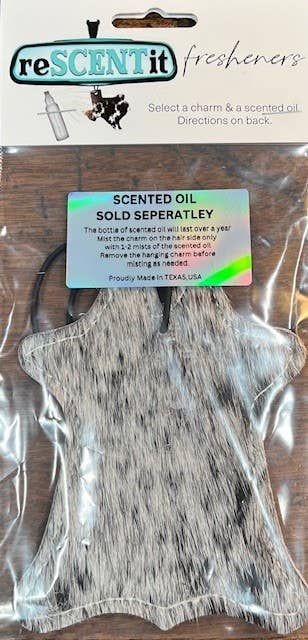 reSCENTit ~ Red Dirt Leather - Wholesale Car Freshener - Unisex - 2P-HAIR ON HIDE reSCENTable CHARMS  13