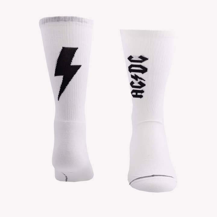 ACDC Lightning Strikes Crew Sock for engroshandel hos Perri's Socks