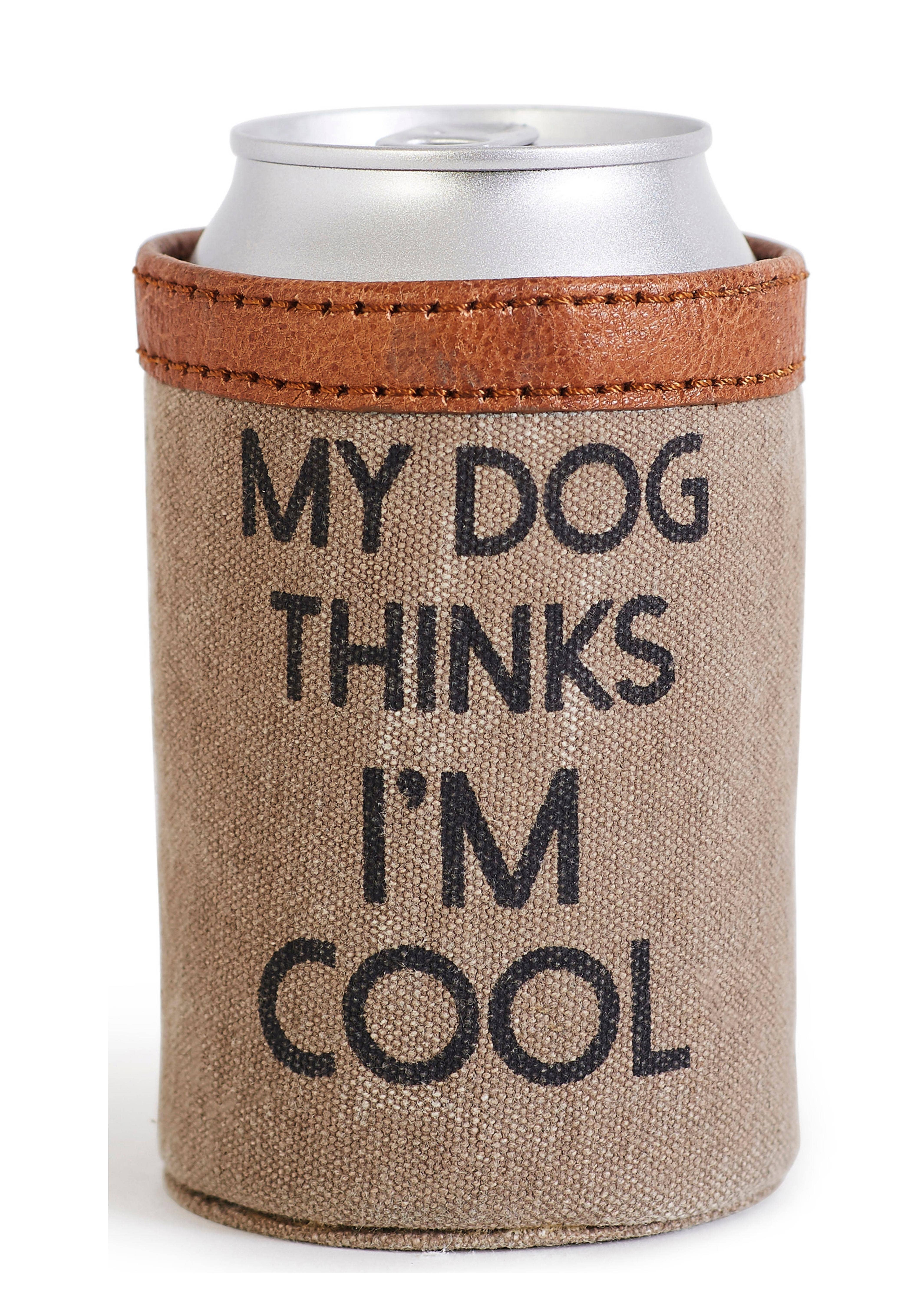 Mona B. - Wholesale Drink Huggers & Koozies - I'm Cool Up-Cycled Canvas Drink Hugger Can Cover0
