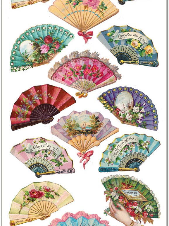 C85 Victorian Fan Stickers for wholesale by Violette Stickers