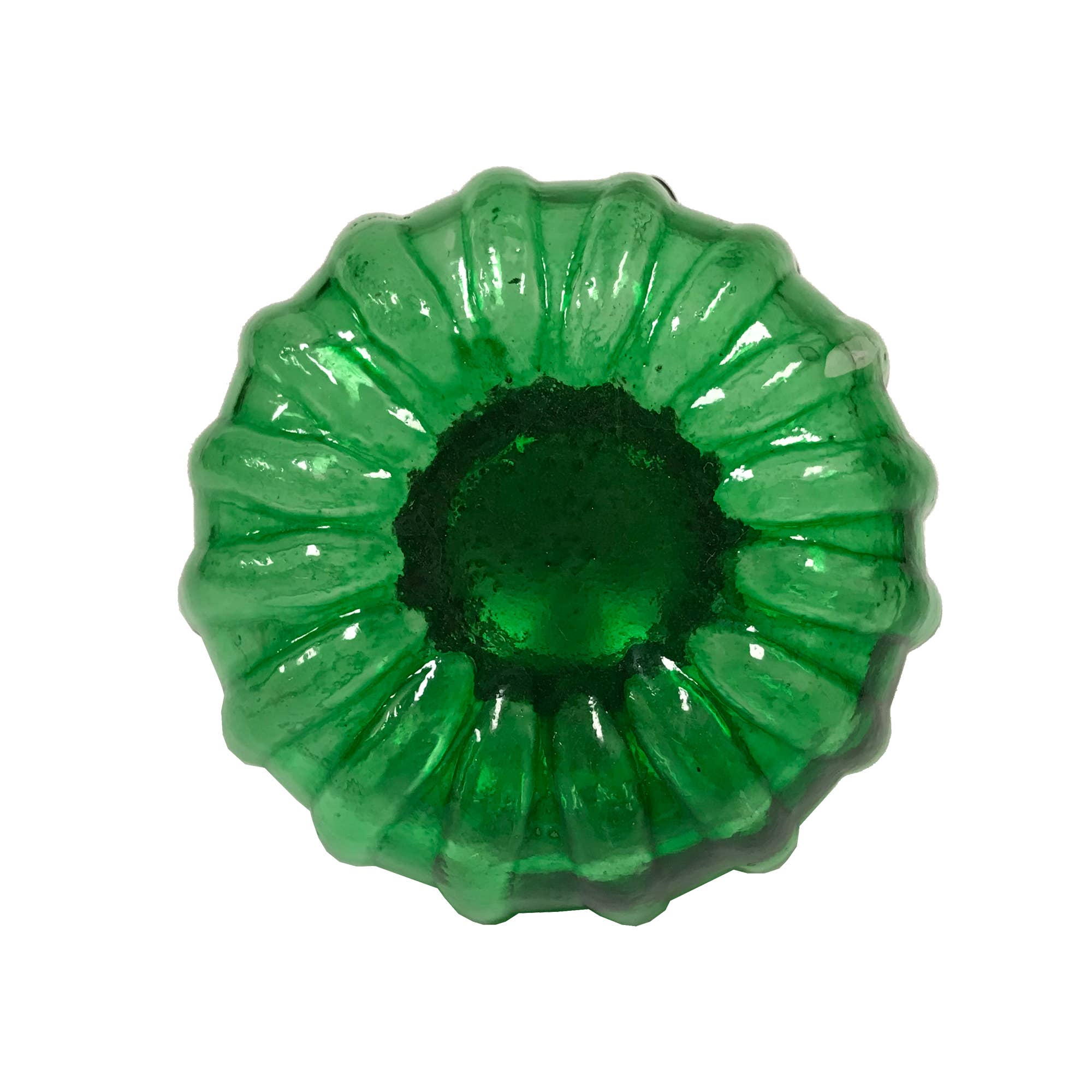 Madison Bay Co. - Historical Home Decor Reproductions - Wholesale Ink Pad - Green Swirl Glass Vintage Inkwell with Nickel Plated Lid, 3"2