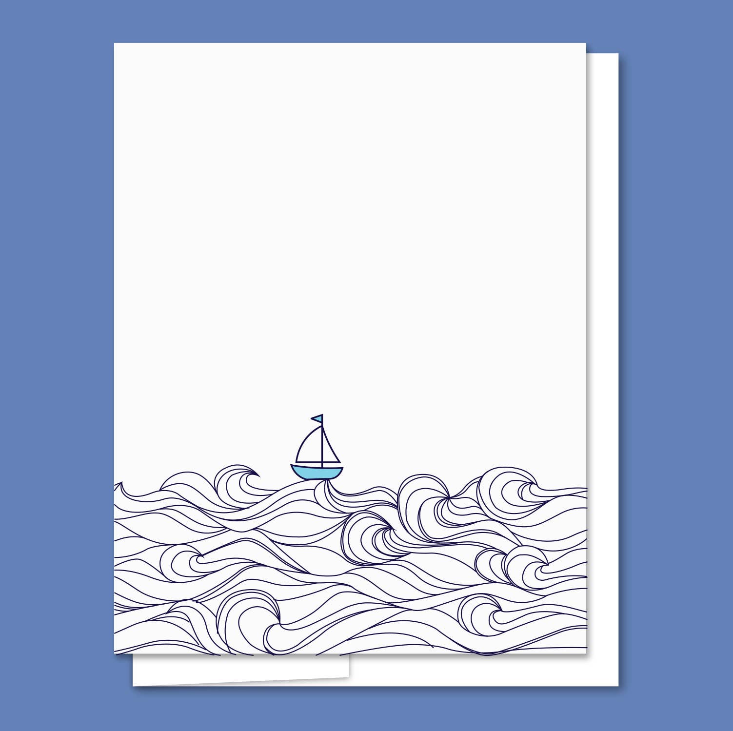 Quick Brown Fox Letterpress - Vendita all'ingrosso Biglietti di auguri generici - Waves - Biglietto letterpress per tutti i giorni1