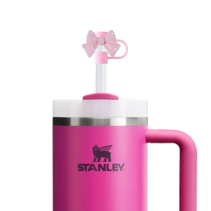 Mini Haute Mess - Wholesale Drinking Straw - Light Pink Bow Straw Topper Coquette Tumbler Accessory